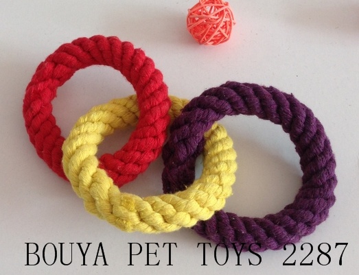 Dog toys handmade woven cotton rope toy tooth ring 2287