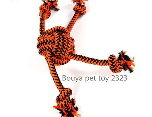 Woven mixed colors cotton rope toy