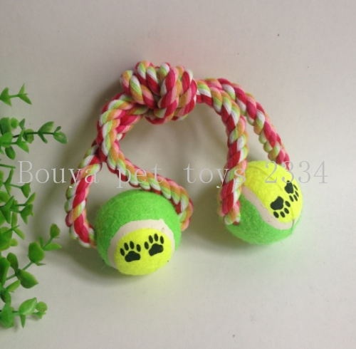 Cotton rope Squeakair ball pet toys 2334