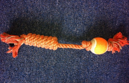 Dog toy cotton Rope with tennis ball