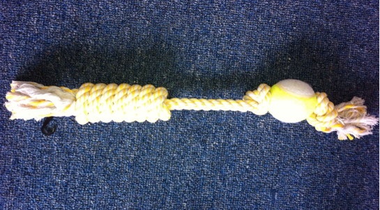 Dog toy cotton Rope with tennis ball