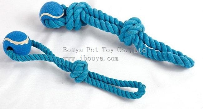 New design pet toy rope with tennis ball