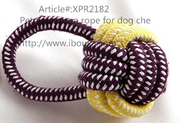 Cotton rope ring with ball pet toy 2182