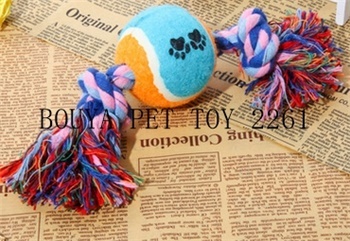 Tennis ball rope dog toy 2261