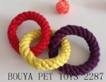 Dog toys handmade woven cotton rope toy tooth ring 2287
