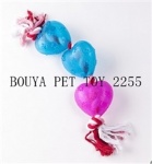 TPR pet toy with Rope toy dog and cat 2255